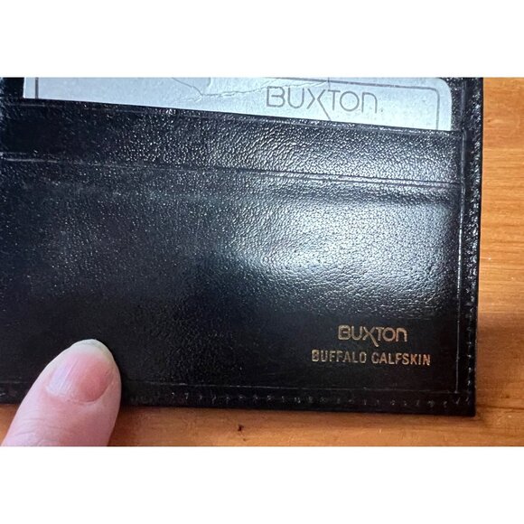 Buxton Credit Card Smooth Genuine Leather Billfold Wallet, Black - Picture 1 of 3